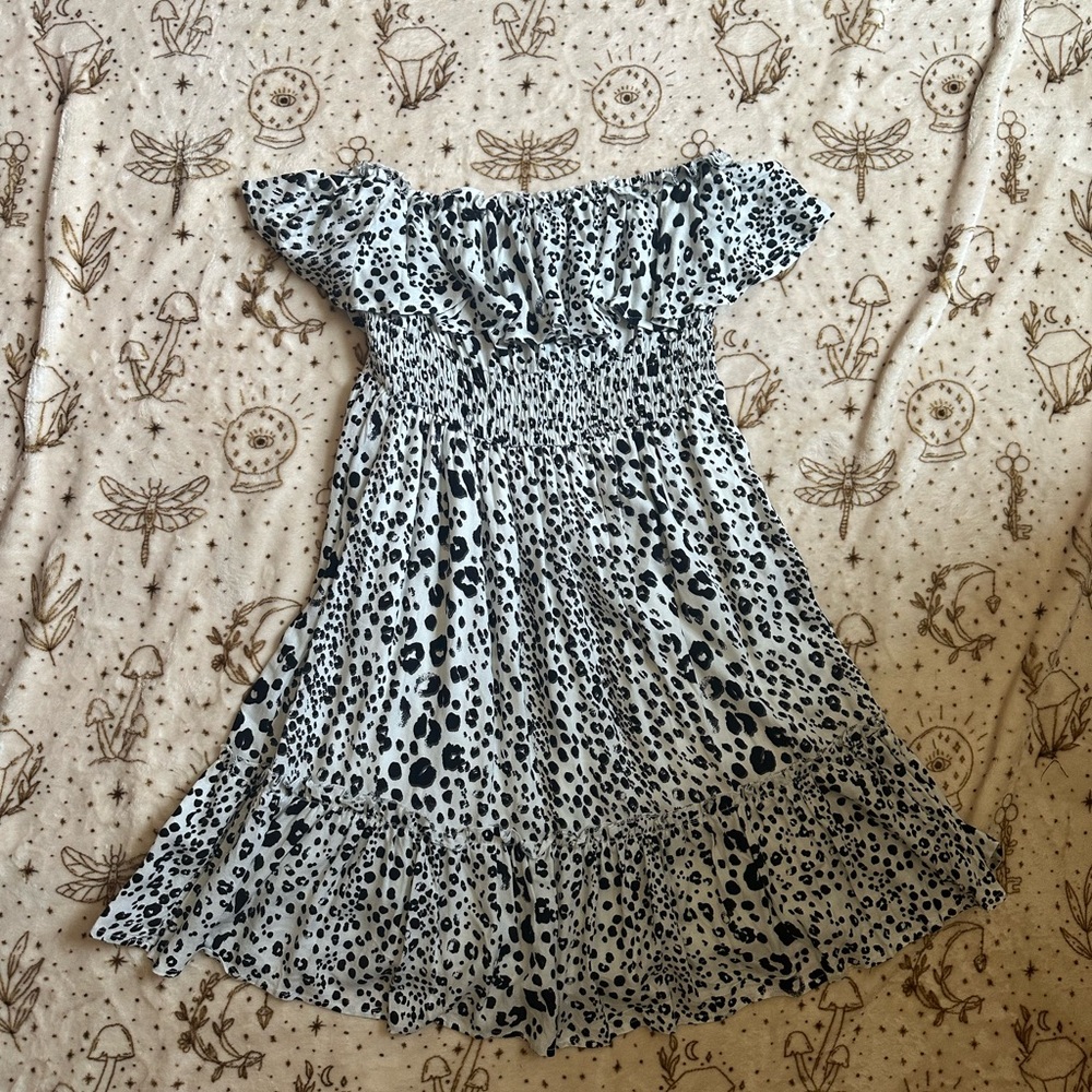 She + Sky Black and White Leopard Mini Dress